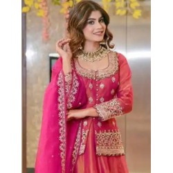 Simmer Silk Embroidery Sequence Lehenga Choli Readymade