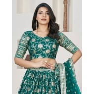 Teal Green Designer Lehenga Choli Readymade