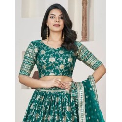 Teal Green Designer Lehenga Choli Readymade