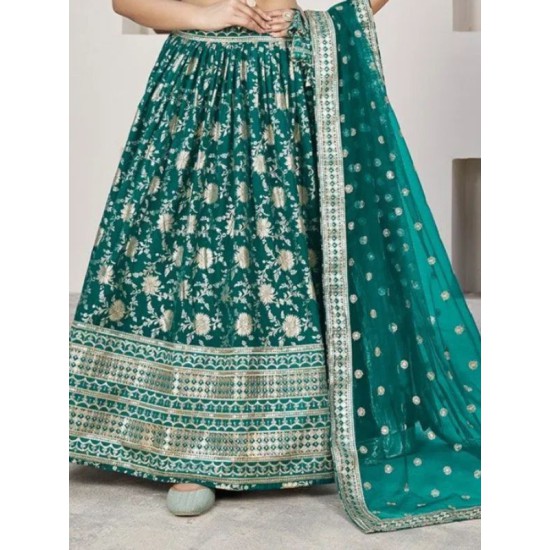 Teal Green Designer Lehenga Choli Readymade Teal Green Designer Lehenga Choli Readymade