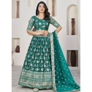 Teal Green Designer Lehenga Choli Readymade