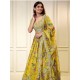Yellow Floral Digital Print Organza Lehenga Choli Readymade Yellow Floral Digital Print Organza Lehenga Choli Readymade