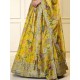 Yellow Floral Digital Print Organza Lehenga Choli Readymade Yellow Floral Digital Print Organza Lehenga Choli Readymade