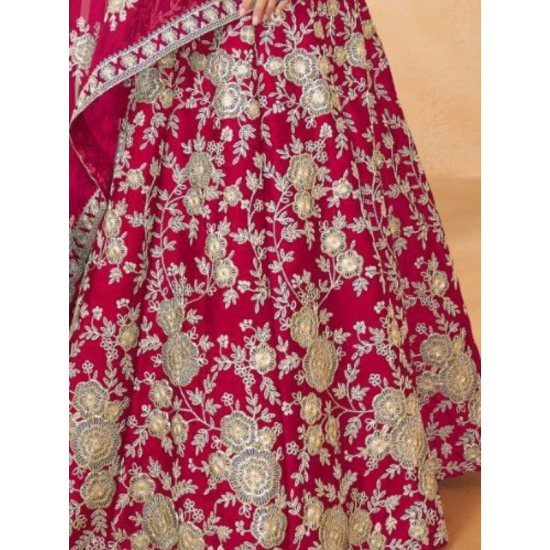 Art Silk Heavy Embroidery Designer Red Lehenga Choli Readymade Art Silk Heavy Embroidery Designer Red Lehenga Choli Readymade