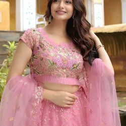 Beautiful Baby Pink Fancy Embroidery Net Lehenga Choli Readymade