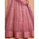 Beautiful Fancy Embroidery Pink Net Lehenga Choli Readymade