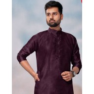 Banglori Silk Men's Kurta with Polo Pant Style Set