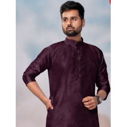 Banglori Silk Men's Kurta with Polo Pant Style Set