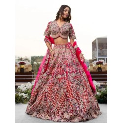 Dark Pink Twinkle Silk Embroidery Designer Lehenga Choli Readymade Dark Pink Twinkle Silk Embroidery Designer Lehenga Choli Readymade