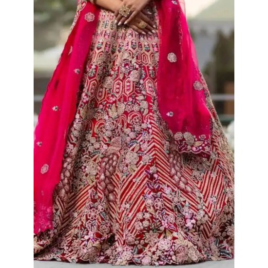 Dark Pink Twinkle Silk Embroidery Designer Lehenga Choli Readymade Dark Pink Twinkle Silk Embroidery Designer Lehenga Choli Readymade