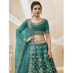 Green Art Silk Embroidery Designer Lehenga Choli Readymade Green Art Silk Embroidery Designer Lehenga Choli Readymade