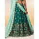 Georgette Green Embroidery Wedding Lehenga Choli Readymade