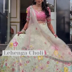 Georgette Heavy Embroidery Sequence Designer Wedding Lehenga Choli Readymade