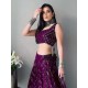 Georgette Purple Sequins Wedding Lehenga Choli Readymade Georgette Purple Sequins Wedding Lehenga Choli Readymade