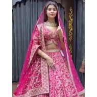 Pink Georgette Sequins Designer Wedding Lehenga Choli Readymade