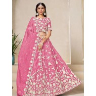 Pink Silk Embroidery Bridal Lehenga Choli Readymade