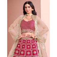Red Silk Embroidery Designer Bridal Lehenga Choli Readymade