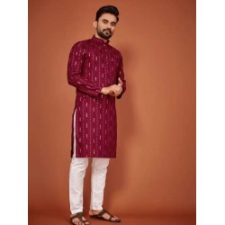Soft Cotton Sequence Embroidery Men's Kurta with Pajama Set