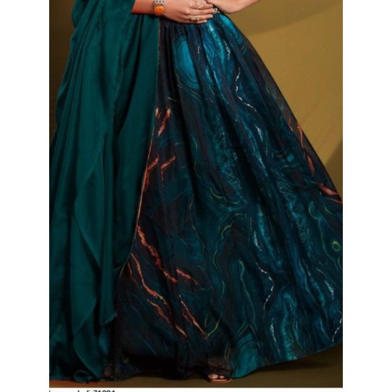 Silk Organza Blue Latest Embroidered Lehenga Choli Readymade Silk Organza Blue Latest Embroidered Lehenga Choli Readymade