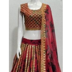Georgette Digital Print Sequins Wedding Lehenga Choli Readymade