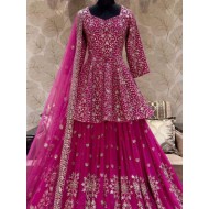 Georgette Embroidery Sequence Anarkali Lehenga Party Wear