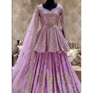 Georgette Embroidery Sequence Anarkali Lehenga Party Wear