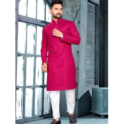 Pure cotton fancy Men Kurta with Pajama Set Large