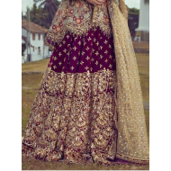 Purple Heavy Net Coding Sequence Embroidery Lehenga Choli Readymade