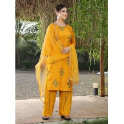 Rayon Embroidery Kurtis with Bottom Dupatta Set