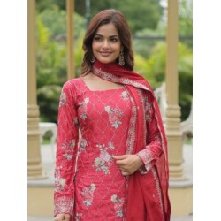 Chinnon Printed Embroidery Sequence Readymade Salwar Suit