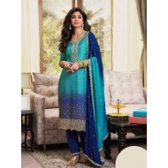 Chinnon Printed Embroidery Sequence Readymade Salwar Suit_4XL