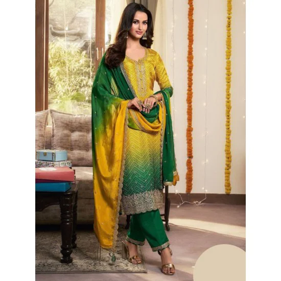 Chinnon Printed Embroidery Sequence Readymade Salwar Suit_4XL Chinnon Printed Embroidery Sequence Readymade Salwar Suit_4XL