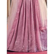 Georgette Sequins Designer Light Pink Wedding Lehenga Choli Readymade