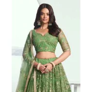 Green Sequence Embroidered Lehenga Choli Readymade