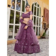 Purple Designer Sequence Fancy Lehenga Choli Readymade