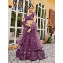 Purple Designer Sequence Fancy Lehenga Choli Readymade