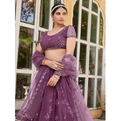 Purple Designer Sequence Fancy Lehenga Choli Readymade