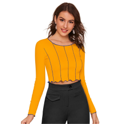 Long Sleeves with Round Neck Trendy Tops