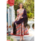 Amazing Embroidery Fancy Stylish Long Flared Gown With Dupatta
