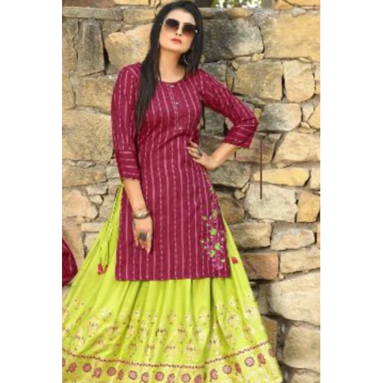 New Elegant Dashing Fancy Kurtis With Skirt Set New Elegant Dashing Fancy Kurtis With Skirt Set