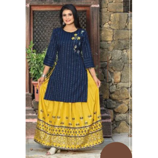 New Elegant Dashing Fancy Kurtis With Skirt Set New Elegant Dashing Fancy Kurtis With Skirt Set