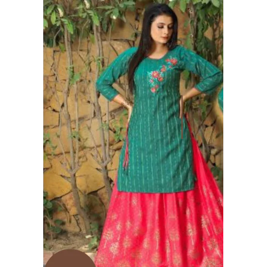 New Elegant Dashing Fancy Kurtis With Skirt Set New Elegant Dashing Fancy Kurtis With Skirt Set