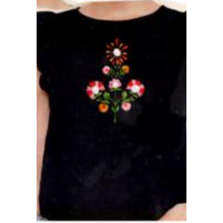 Ruffle Trim Floral Hand Embroidery Work Stylish Tops Small